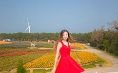 蓝旖琳与狗图片